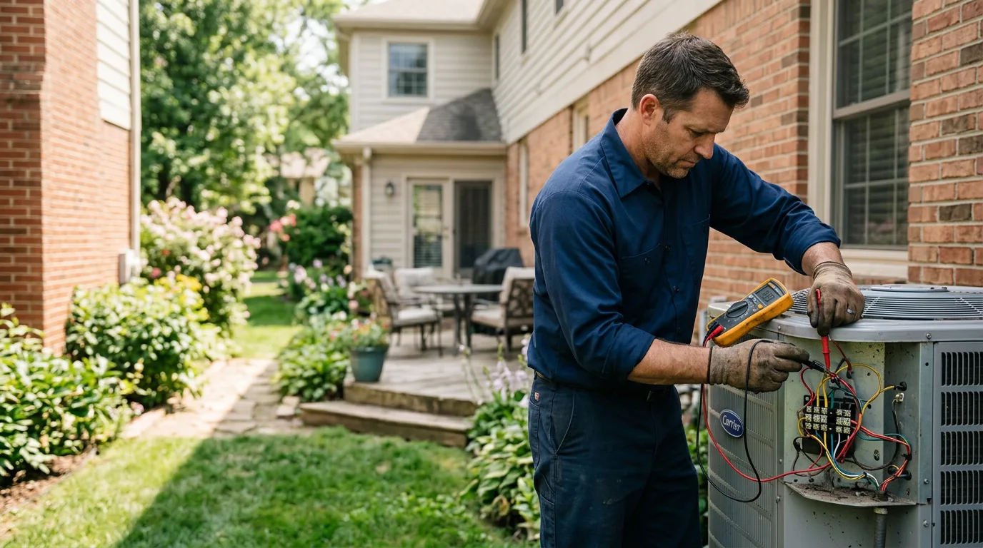 HVAC technician working near Leon, IA